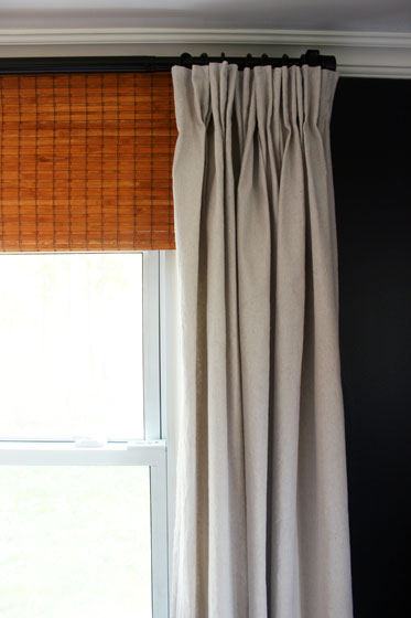 Pinch pleat dropcloth curtains