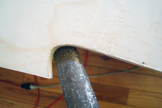 Triming veneer on a curve with a file