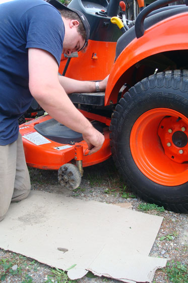Attaching the mower deck to the tractor