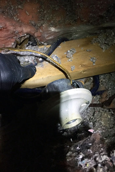 Light fixture in the attic