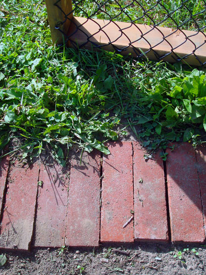Brick threshold at the garden gate