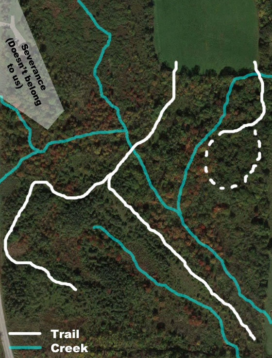 Map of the trails on our property