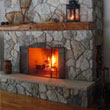 Farmhouse fieldstone fireplace