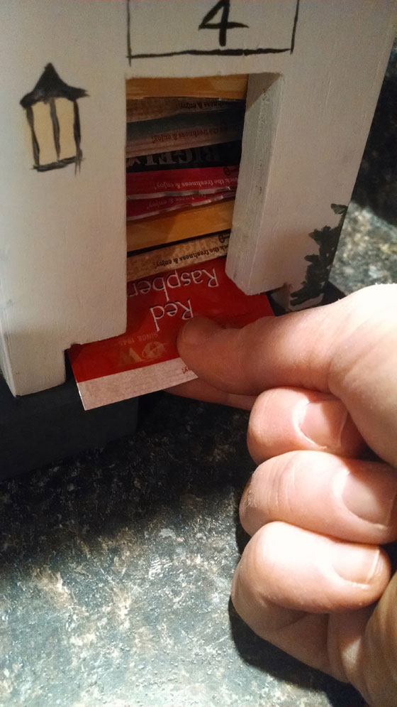 Tea bag dispensing house