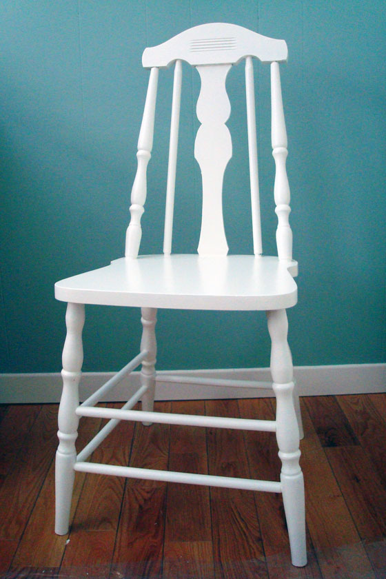 White painted wooden chair