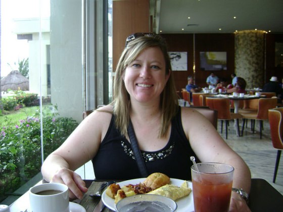  Birthday breakfast: made to order omelet and a Bloody Mary!