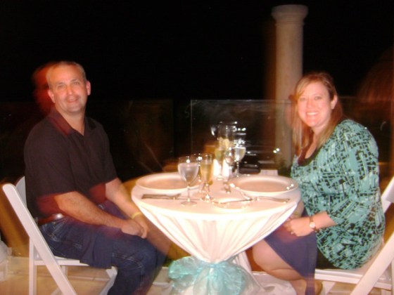 Honeymoon dinner on the beach