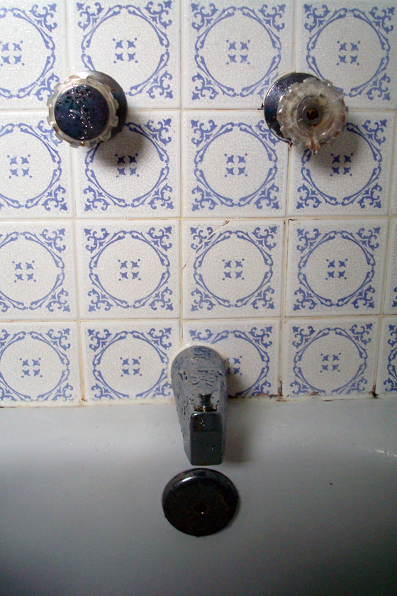 Old taps in the tub