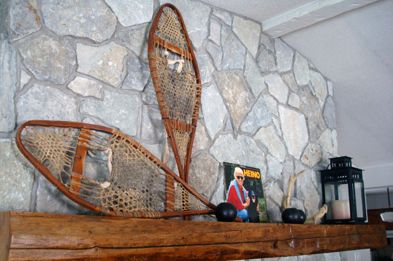 Autographed Heino album on the mantel