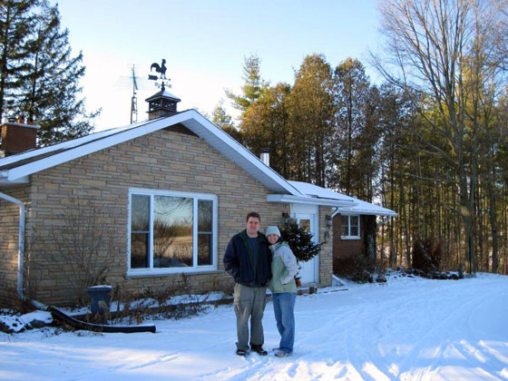 Matt and I in front of the farm
