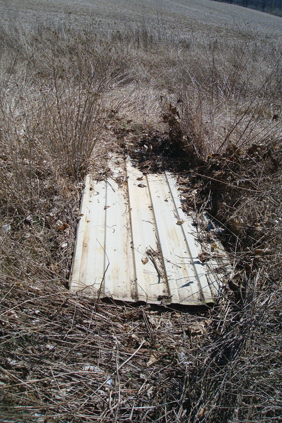 Sheets of metal siding
