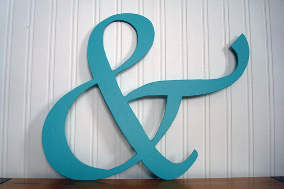 Ampersand monogram made out of hardboard