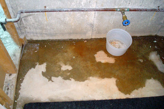Basement foundation leak