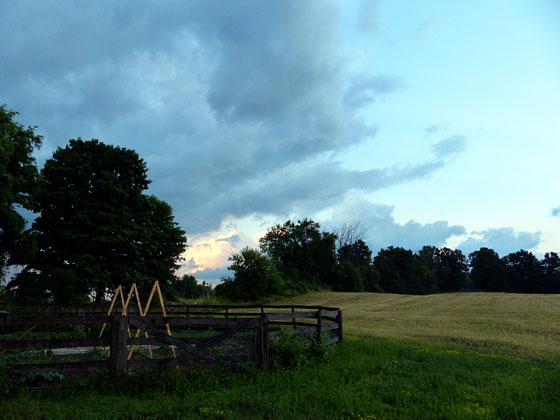 Rain clouds over the fields