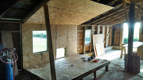 Building a chicken coop inside a barn