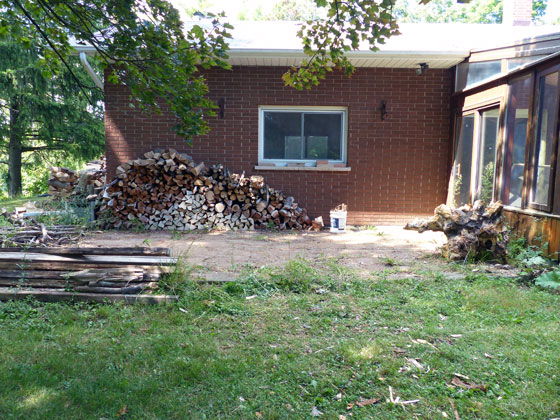 Cleaning up the side patio
