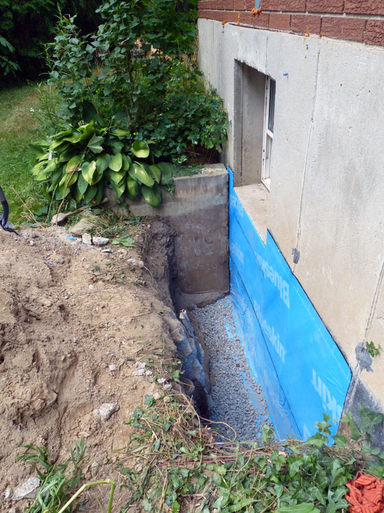 Waterproofing a basement foundation from the outside