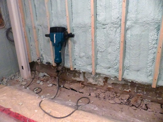 Waterproofing a basement foundation from the inside