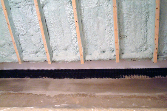 Waterproofing a basement foundation from the inside