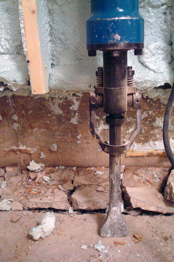 Waterproofing a basement foundation from the inside