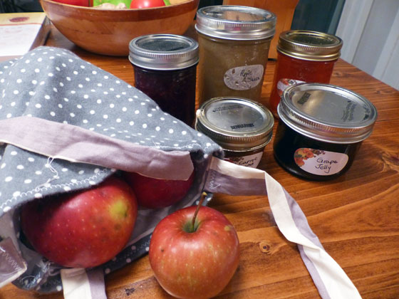 Preserves and homegrown apples