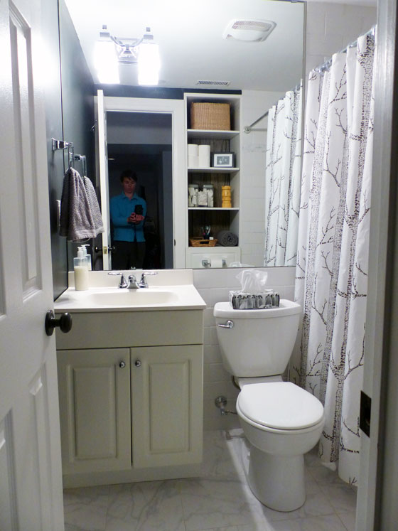 Small black and white bathroom