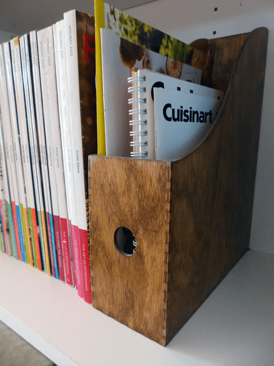 Wood magazine holder