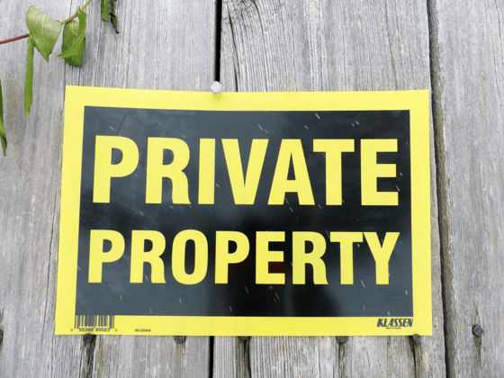 Private property sign