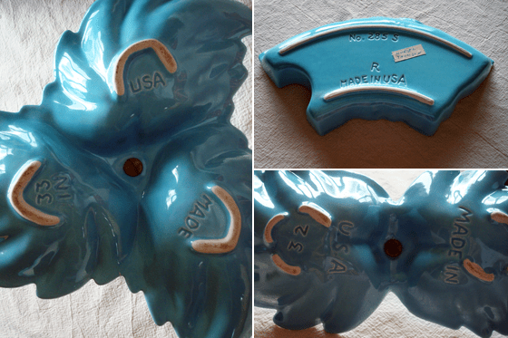 Blue leaf serving dishes