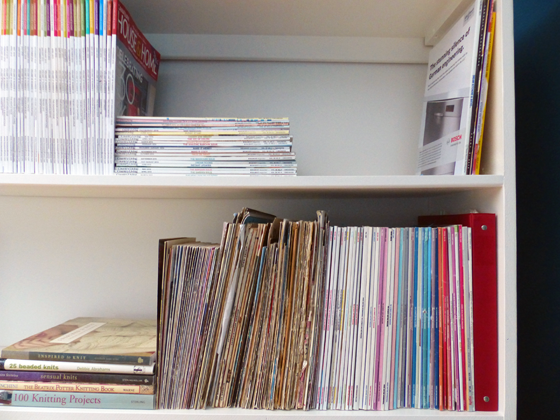 Magazine and knitting pattern storage