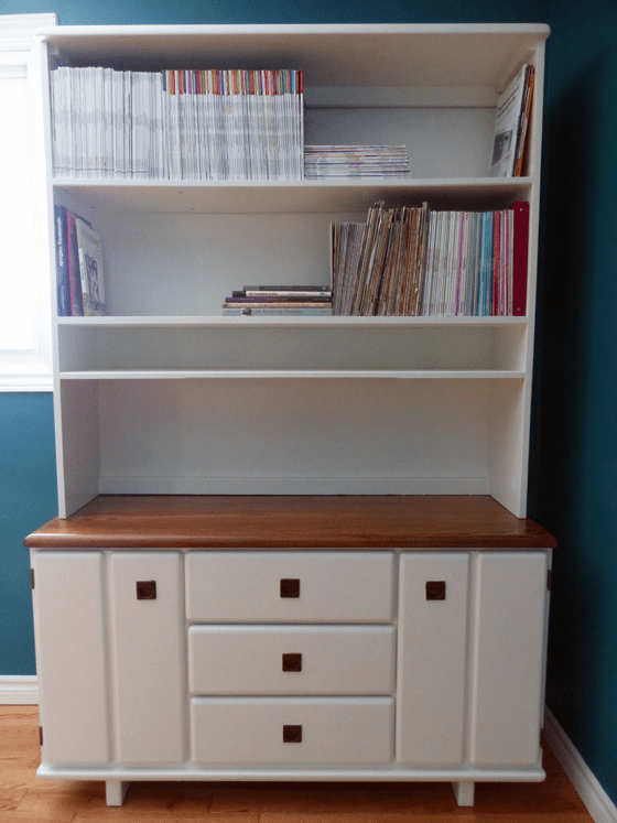 Made over china cabinet for office storage