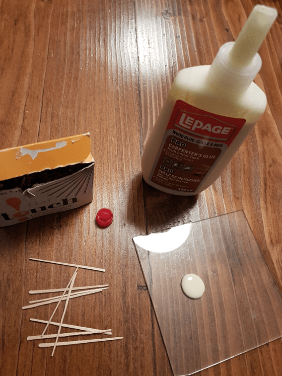 Repairing a stripped screw hole with toothpicks and glue