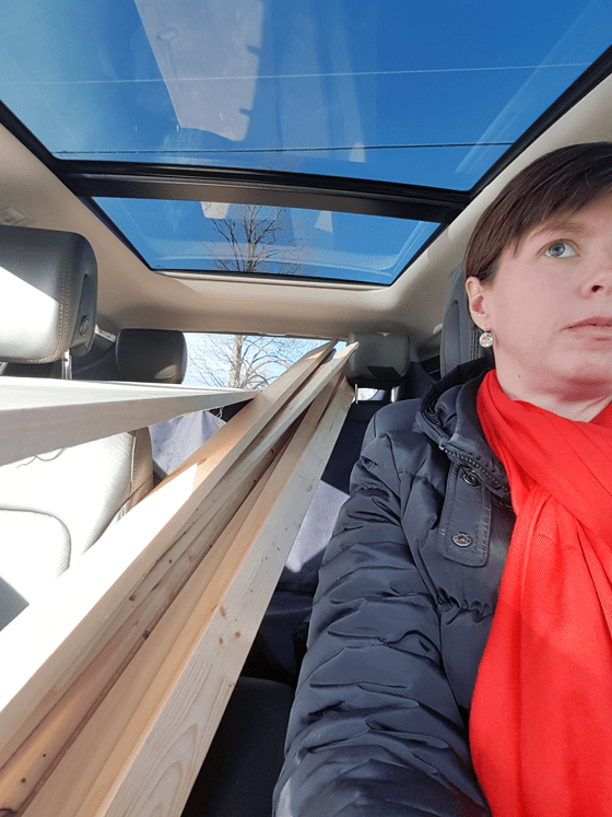 Car loaded with lumber