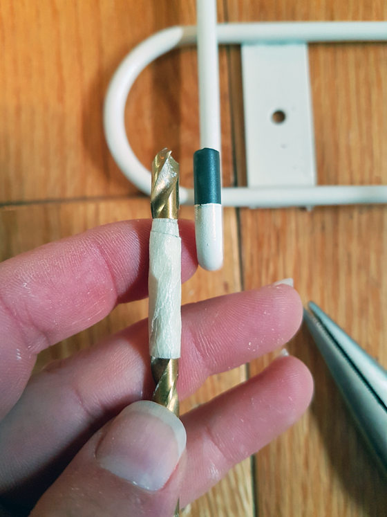 Mark your drillbit with tape to ensure you drill holes to the right depth