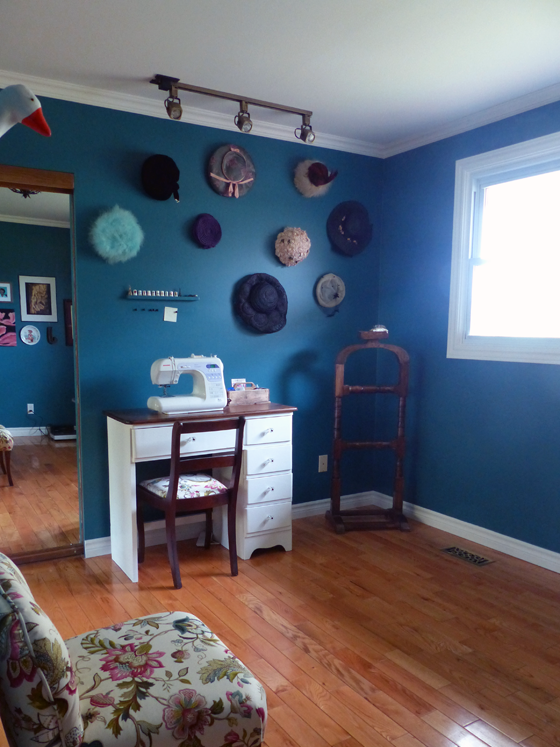 Vintage hat display in my craft room