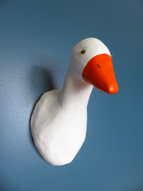 Paper mache goose head