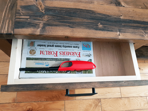 Drawers on the coffee table