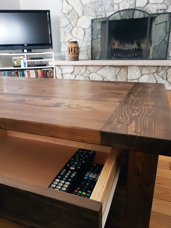 Drawers on the coffee table