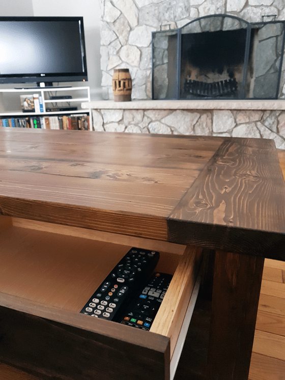 Drawers on the coffee table