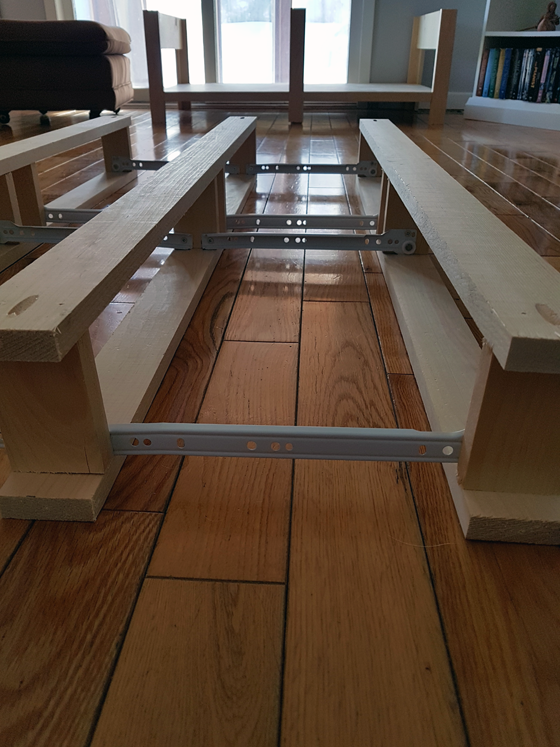 Benchwright coffee table drawer frames