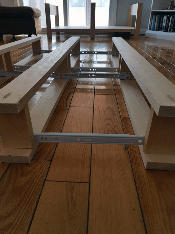 Benchwright coffee table drawer frames