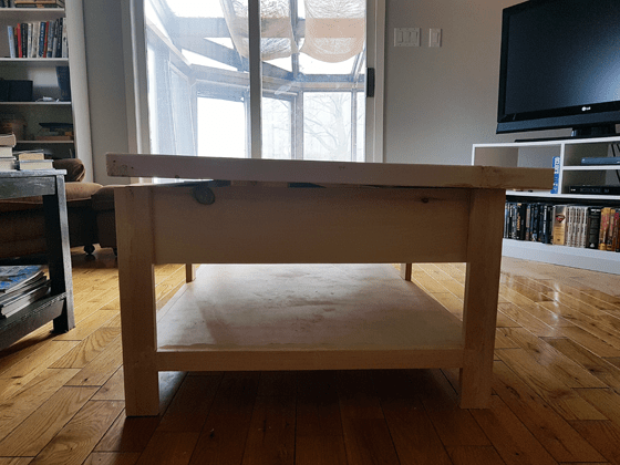 Warped coffee table top