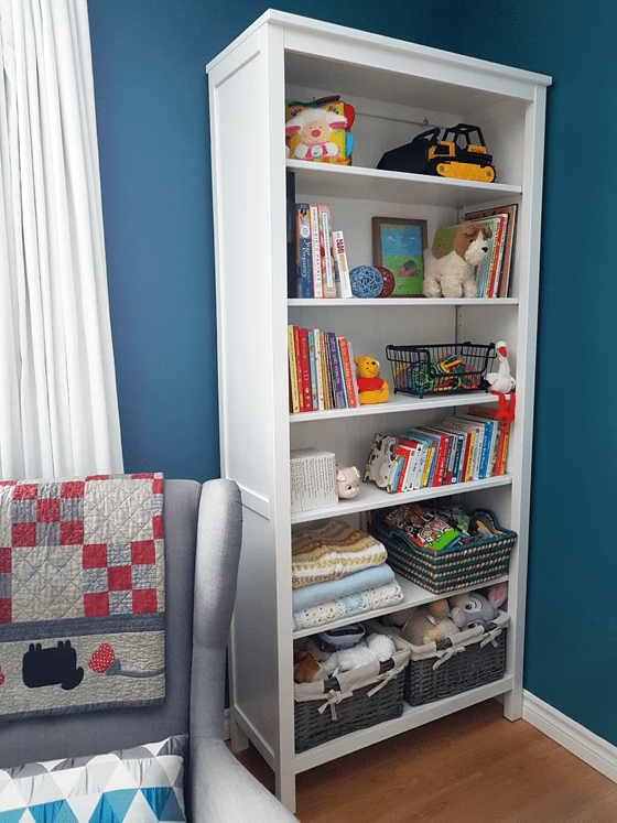 Bookcase in the nursery