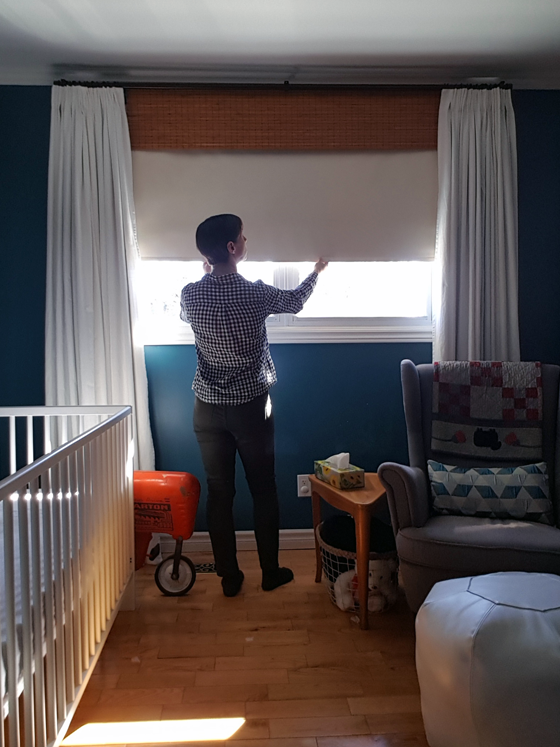 Blackout window treatments in the nursery