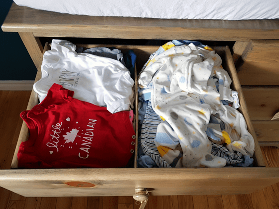 Dividers inside a dresser drawer