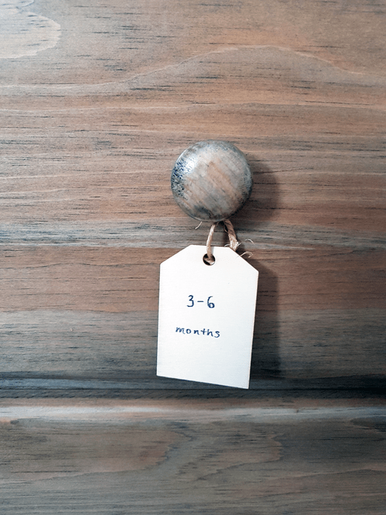 Wood tags to label dresser drawers