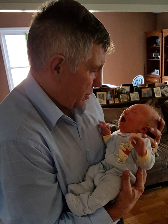 Dad meeting Ellie for the first time