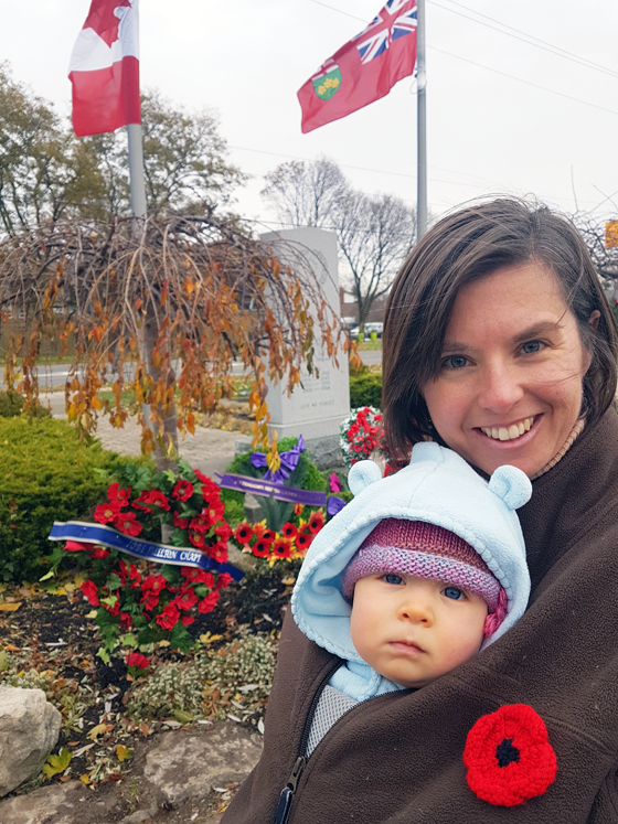 Ellie and I at the Remembrance Day ceremony