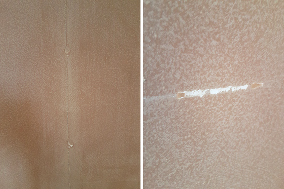 Cracks and scratches in drywall