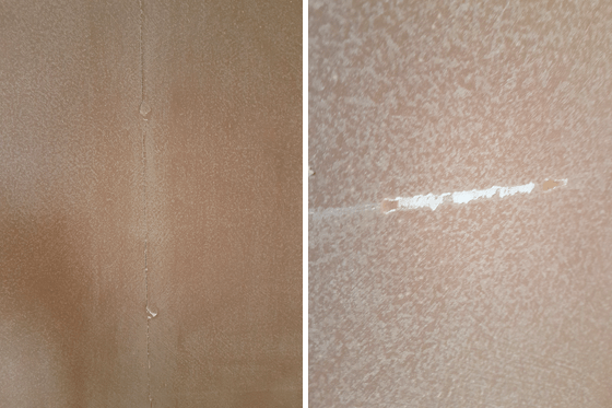 Cracks and scratches in drywall